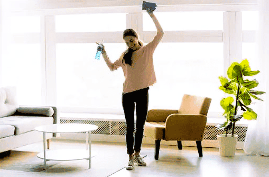 Happy Woman Cleaning